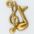 13mm Raw Brass Treble Clef and Music Note Charm (4 Pcs) #CHA170-General Bead