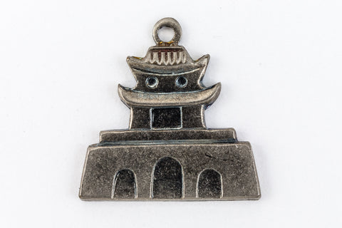 15mm Antique Silver Pagoda Charm #CHA182-General Bead