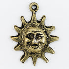 25mm Antique Brass Sun Face Charm #CHA188-General Bead