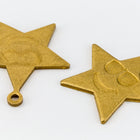 23mm Raw Brass Smiling Star with Sunglasses Charm (2 Pcs) #CHA190-General Bead