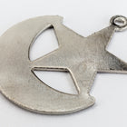 22mm Silver Crescent Moon with Star Charm (2 Pcs) #CHA194-General Bead