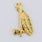 15mm Gold Native American Pipe Charm #CHA201-General Bead