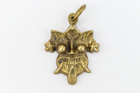 23mm Raw Brass Mask Charm #CHA209-General Bead