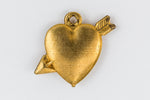14mm Raw Brass Heart with Arrow Charm (2 Pcs) #CHA214-General Bead