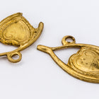 15mm Raw Brass Wishbone with Heart Charm (2 Pcs) #CHA220-General Bead