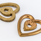 16mm Raw Brass Heart-Lock Charm #CHA221-General Bead