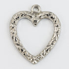 15mm Silver Fancy Open Heart Charm #CHA223-General Bead