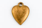 10mm Raw Brass Simple Heart Charm (2 Pcs) #CHA224-General Bead