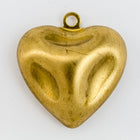 23mm Raw Brass Pinched Heart Charm #CHA227-General Bead