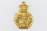 16mm Raw Brass Decorative Jar Charm (2 Pcs) #CHA232-General Bead
