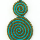 28mm Antique Brass/Patina Double Spiral Pewter Charm #CHA305-General Bead