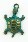 37mm Antique Brass/Patina Turtle Pewter Charm #CHA309-General Bead