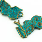 18mm Antique Brass/Patina Owl Pewter Charm #CHA311-General Bead
