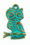 18mm Antique Brass/Patina Owl Pewter Charm #CHA311-General Bead