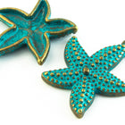 23mm Antique Brass/Patina Starfish Pewter Charm #CHA316-General Bead