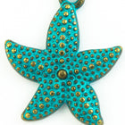 23mm Antique Brass/Patina Starfish Pewter Charm #CHA316-General Bead