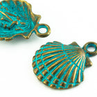 18mm Antique Brass/Patina Scallop Shell Pewter Charm #CHA318-General Bead