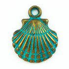18mm Antique Brass/Patina Scallop Shell Pewter Charm #CHA318-General Bead