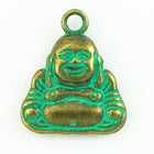 21mm Antique Brass/Patina Laughing Buddha Pewter Charm #CHA319-General Bead