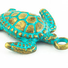 13mm Antique Brass/Patina Sea Turtle Pewter Charm #CHA322-General Bead