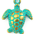 13mm Antique Brass/Patina Sea Turtle Pewter Charm #CHA322-General Bead