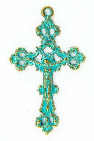30mm Antique Brass/Patina Pewter Crucifix #CHA323-General Bead
