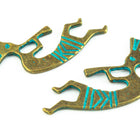40mm Antique Brass/Patina Kokopelli Pewter Charm #CHA325-General Bead