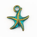 17mm Antique Brass/Patina Starfish Pewter Charm #CHA329-General Bead
