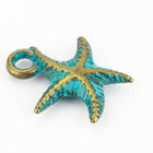 17mm Antique Brass/Patina Starfish Pewter Charm #CHA329-General Bead