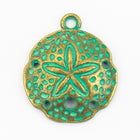 24mm Antique Brass/Patina Sand Dollar Pewter Charm #CHA332-General Bead