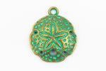 24mm Antique Brass/Patina Sand Dollar Pewter Charm #CHA332-General Bead