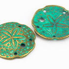24mm Antique Brass/Patina Sand Dollar Pewter Charm #CHA332-General Bead