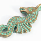 11mm x 23mm Antique Brass/Patina Seahorse Pewter Charm #CHA339