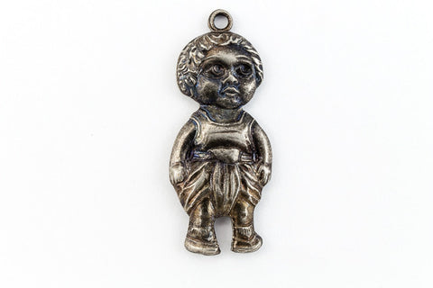 23mm Antique Silver Child Wearing Dhoti Charm #CHB040-General Bead