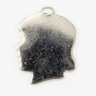 23mm Silver Girl's Profile Charm (2 Pcs) #CHB048-General Bead