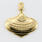 17mm Gold Spinning Top Charm #CHB057