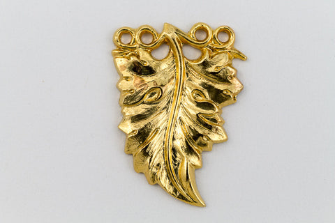 20mm Gold Ruffled Leaf Charm #CHB063-General Bead