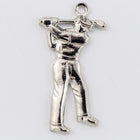25mm Silver Man Playing Golf Charm #CHB072-General Bead