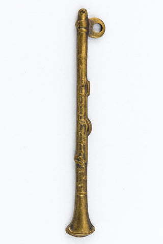 27mm Antique Brass Clarinet Charm #CHB168-General Bead