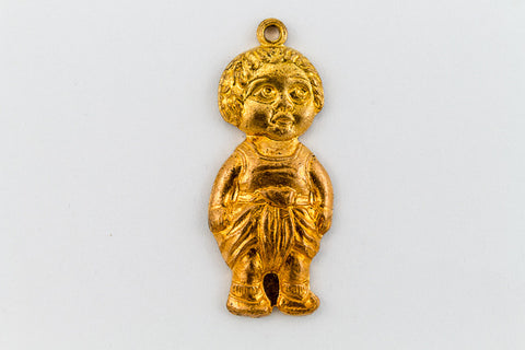 23mm Raw Brass Child Wearing Dhoti Charm #CHC040-General Bead