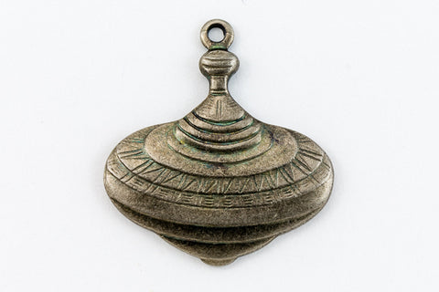 17mm Antique Silver Spinning Top Charm #CHC057