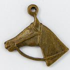 14mm Antique Brass Horse Head Charm (2 Pcs) #CHC138-General Bead
