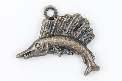 12mm Antique Silver Sailfish Charm (2 Pcs) #CHC165-General Bead