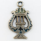 17mm Antique Silver Greek Lyre Charm (2 Pcs) #CHC173-General Bead