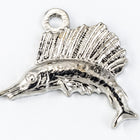 12mm Bright Silver Sailfish Charm (2 Pcs) #CHD165-General Bead