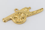 25mm Gold Cannon Charm #CHE092-General Bead