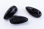 4mm x 11mm Black 2 Hole Czech Glass Preciosa Chilli Beads #CHILLI001-General Bead