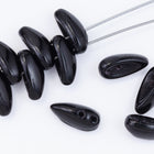 4mm x 11mm Black 2 Hole Czech Glass Preciosa Chilli Beads #CHILLI001-General Bead
