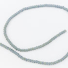 16" Strand 2mm x 3mm Matte Black Diamond AB Faceted Rondelle #CHR017-General Bead