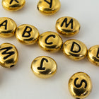 6mm x 5mm Antique Gold Tierracast Pewter Letter "R" Bead #CKR238-General Bead